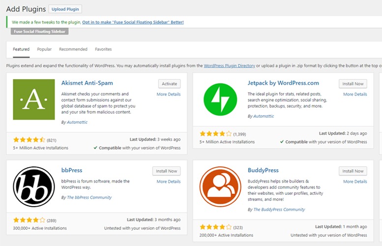 install wordpress plugins with good reviews and that have been updated recently