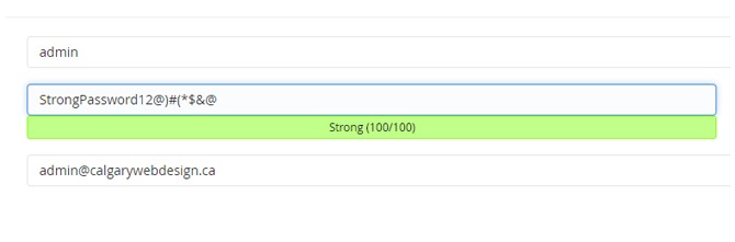 use strong username and password WordPress website